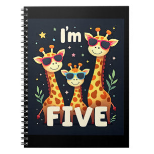 Carnet Giraffe cool 5e fête d'anniversaire 5 ans bébé
