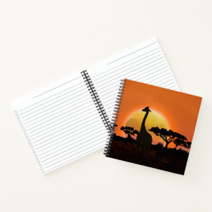 Carnet Giraffe couché de soleil du Serengeti Safari afr