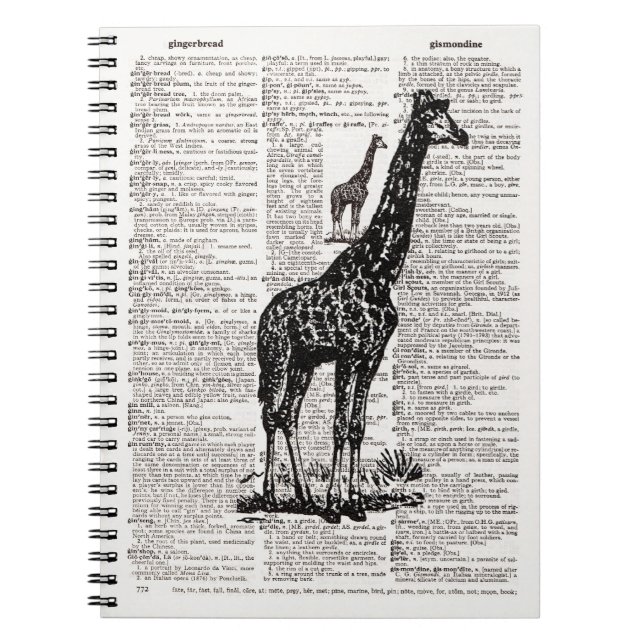 Carnet Giraffe Dictionnaire Art (Devant)