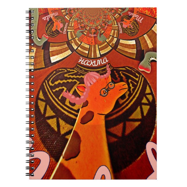 Carnet Giraffe drôle : Un charme africain kaléidoscopique (Devant)