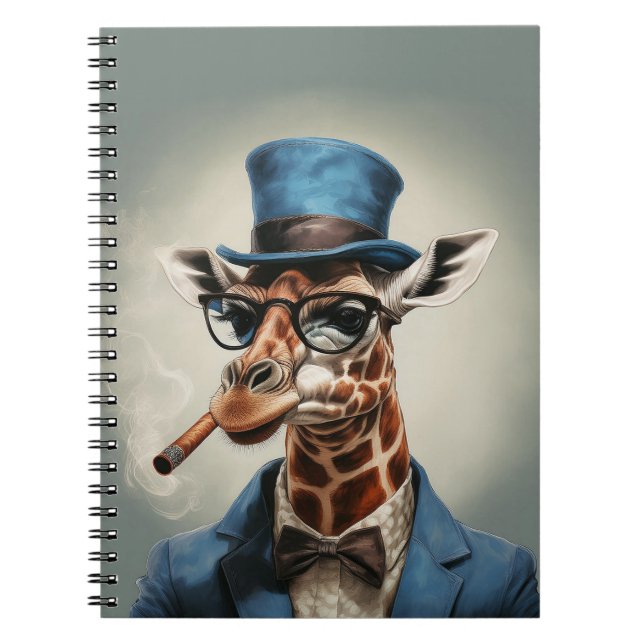 Carnet Giraffe en haut du chapeau et de la veste (Devant)