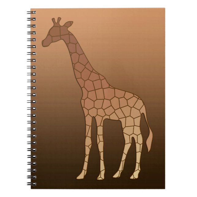 Carnet Giraffe géométrique moderne, cuivre et Brown (Devant)