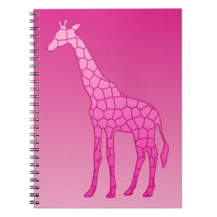 Carnet Giraffe géométrique moderne, Fuchsia et rose clair