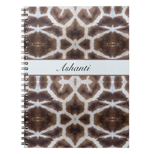 Carnet Giraffe motif style safari personnalisable (Devant)