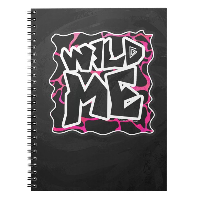 Carnet Giraffe rose chaude et noire (Devant)