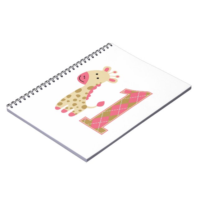 Carnet Giraffe rose Premier anniversaire (Côté gauche)