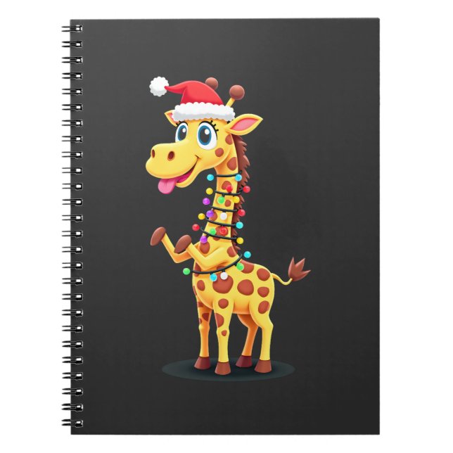 Carnet Giraffe Xmas Lighting Funny Santa Giraffe Christma (Devant)