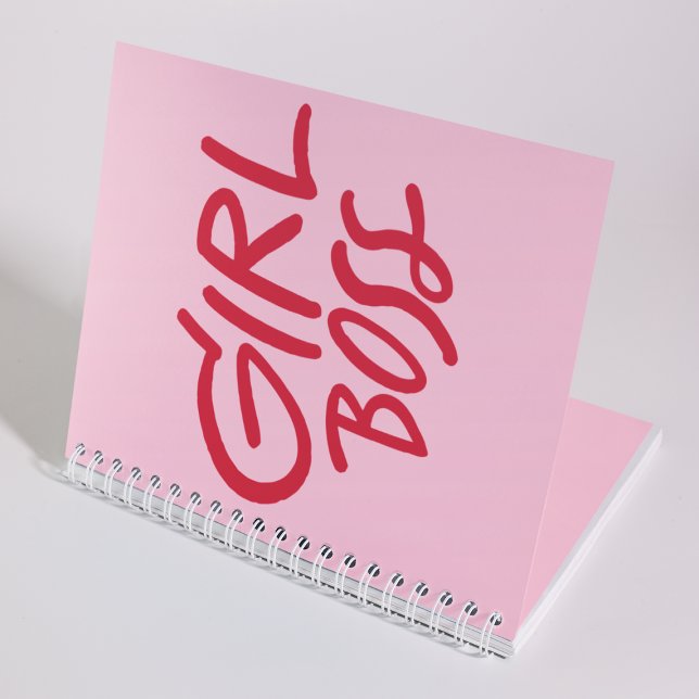 Carnet Girl Boss Bold Typography Red & Pink Feminine (Créateur téléchargé)