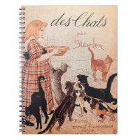 Girl Feeding Cats Vintage Steinlen Poster