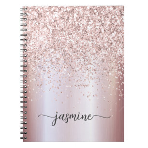 Carnet Girl Glam Rose Gold Parties scintillant Monogramme