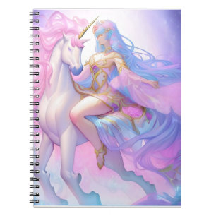 Carnet Girl Riding a Unicorn