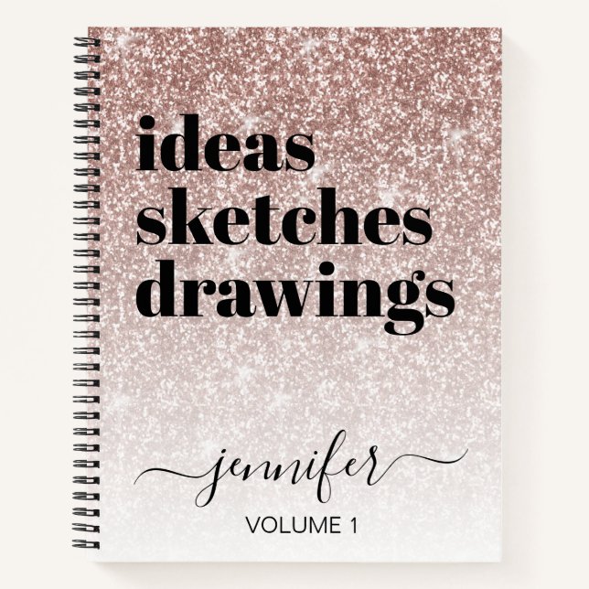 Carnet Girl Rose Rose Rose Parties scintillant Or Votre n (Devant)