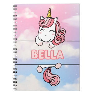 Carnet Girlie de Bella Unicorn personnalisée