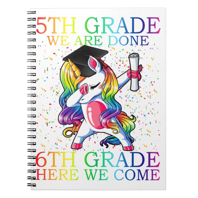 Carnet Girls 5e grade Graduation Magique Unicorn Cadeau (Devant)