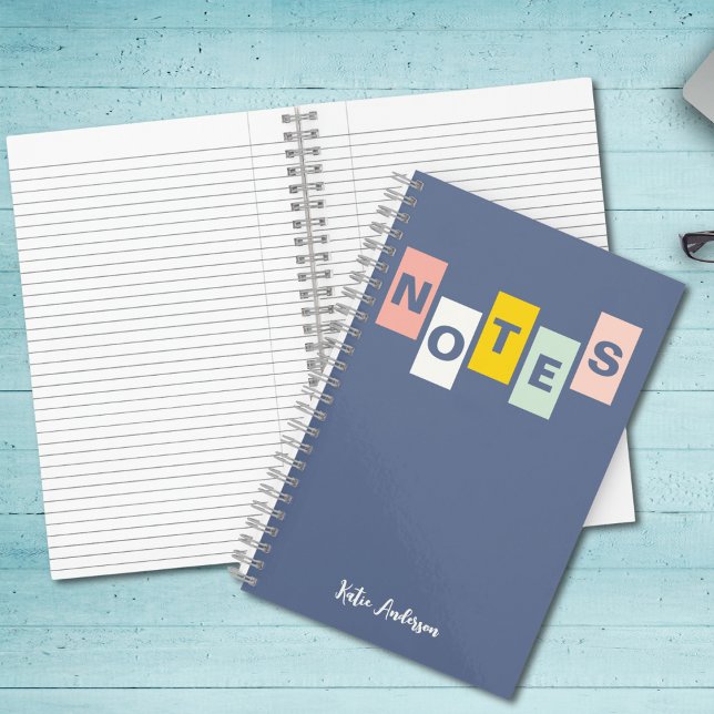 Carnet Girls Blue Monogrammed Full Name Notes (Créateur téléchargé)