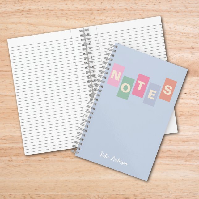 Carnet Girls Pastel Monogrammed Full Name Notes (Créateur téléchargé)