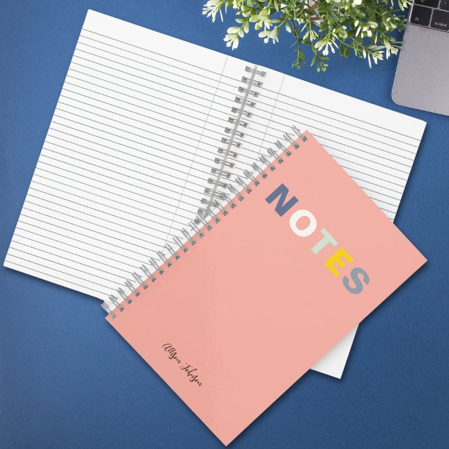 Carnet Girls Pink Monogrammed Full Name Notes (Créateur téléchargé)