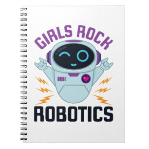 Carnet Girls Rock Robotics Cute Robot Team Femmes