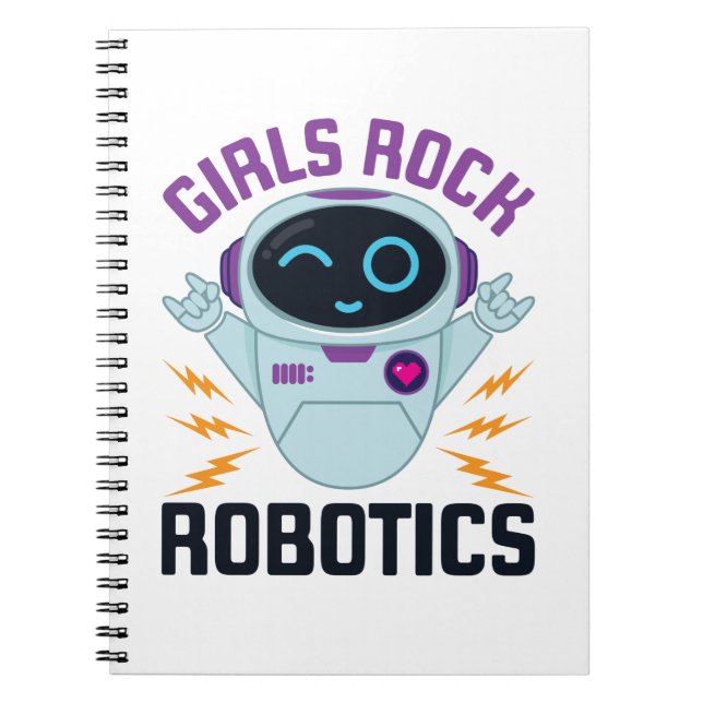 Carnet Girls Rock Robotics Cute Robot Team Femmes (Devant)