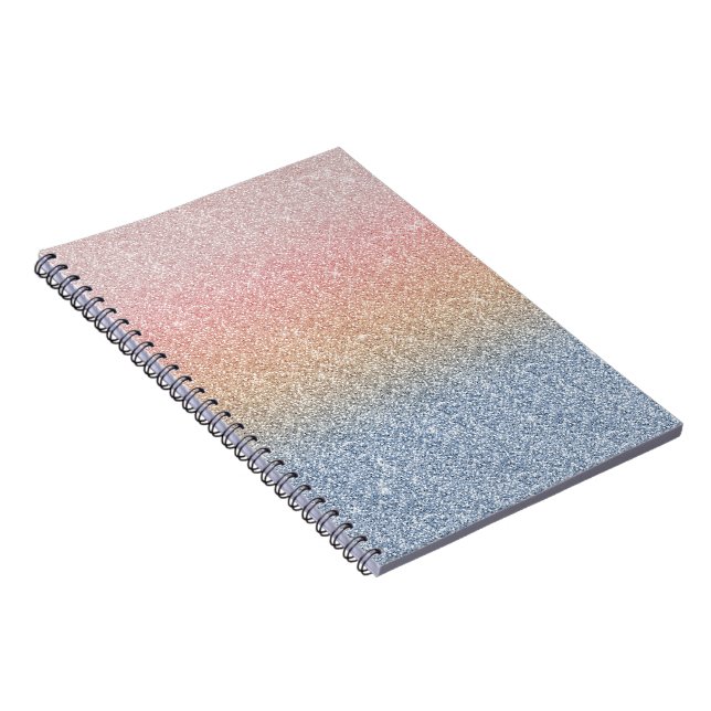 Carnet Girly Blush Rose Gold Blue ombre (Côté Droit)