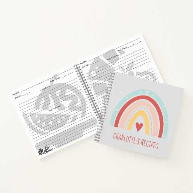 Carnet Girly Boho Arc-en-ciel Peinture Coeur Enfants Rece (Intérieur)