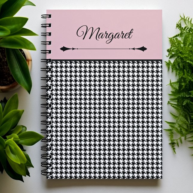 Carnet Girly Chic Classique à Motif Houndstooth et (Créateur téléchargé)