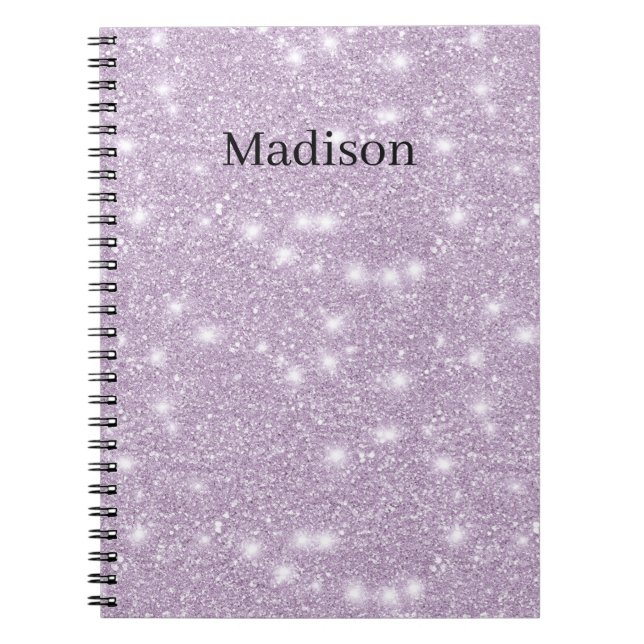 Carnet Girly Lavender Faux Glitter Sparkle (Devant)