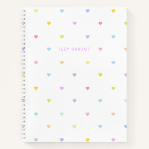 Carnet Girly Pastel Hearts Motif