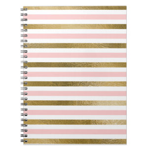 Carnet Girly rougissent le rose, le blanc et le motif de