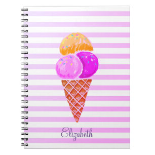 Carnet Glace à l'aquarelle, rayée