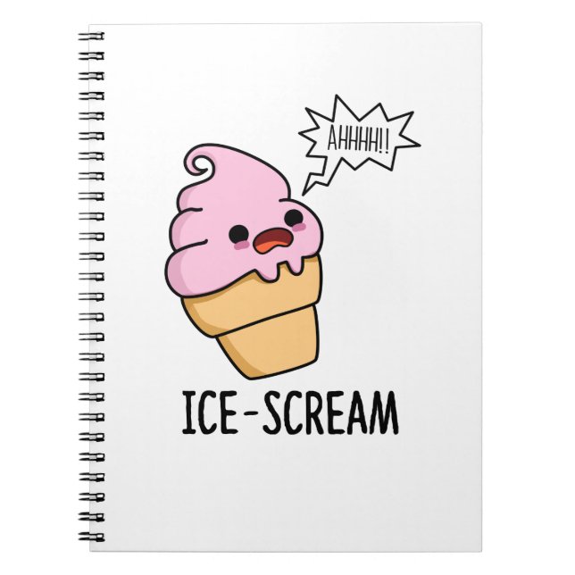 Carnet Glace-crier Pun drôle de cône de glace  (Devant)