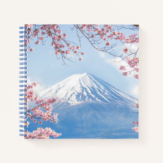Carnet Glace et neige | Cherry Blossoms Mt. Fuji Japon (Devant)
