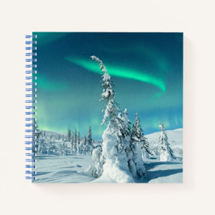 Carnet Glace et neige   Northern Lights, Laponie, Finland