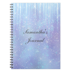 Carnet Glaçons Flocons Cristaux Bleu Violet