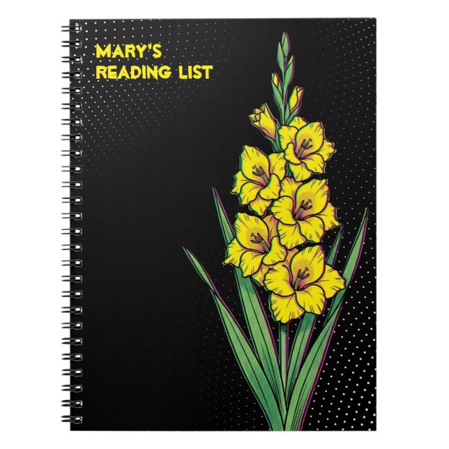 Carnet Glaïeul jaune (Gladiolus Nova Lux) Pop Art  (Devant)