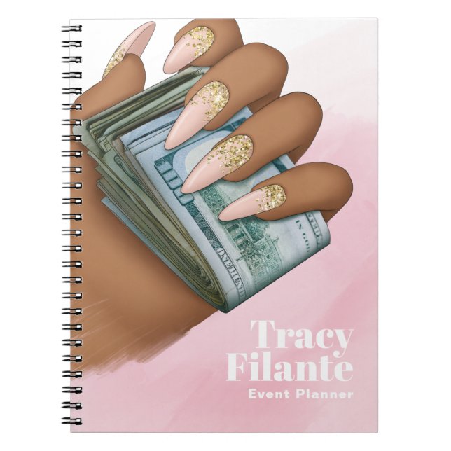Carnet Glam Chic Rose et Or Mentalité de Millionnaire (Devant)