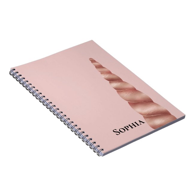 Carnet Glam en or rose vierge Unicorn (Côté Droit)