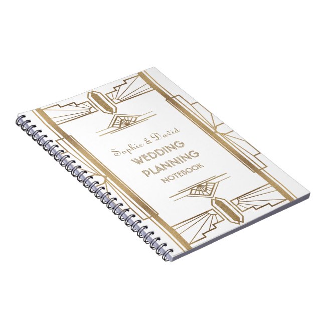Carnet Glam Gold 1920's Great Gatsby Art Wedding planner (Côté Droit)