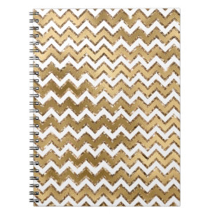 Carnet Glam Gold White Zigzag