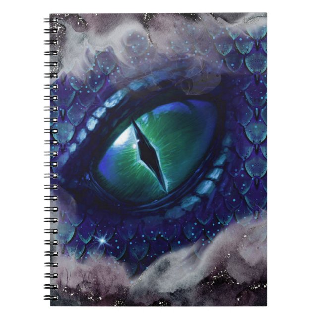 Carnet Glam Ink Gothic Blue Medieval Dragon (Devant)