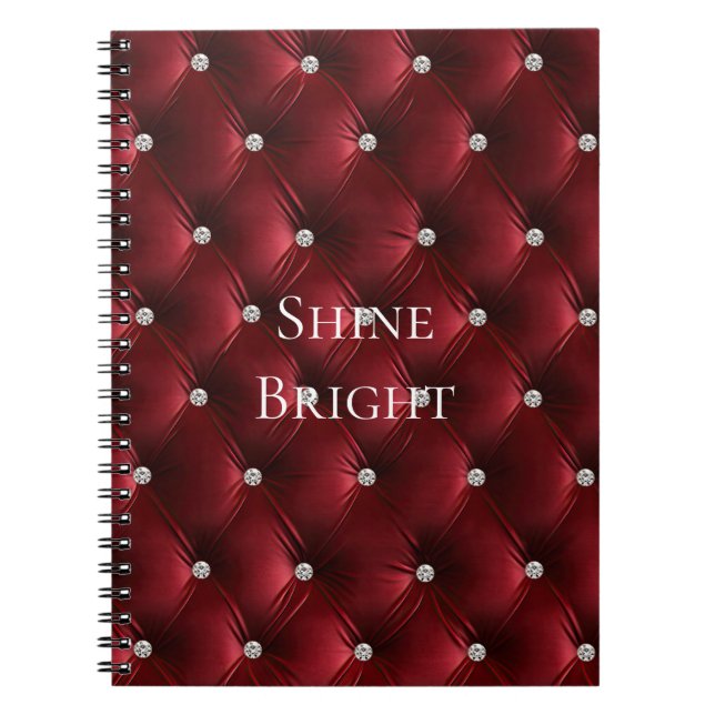 Carnet Glam Red Faux Velvet de luxe (Devant)
