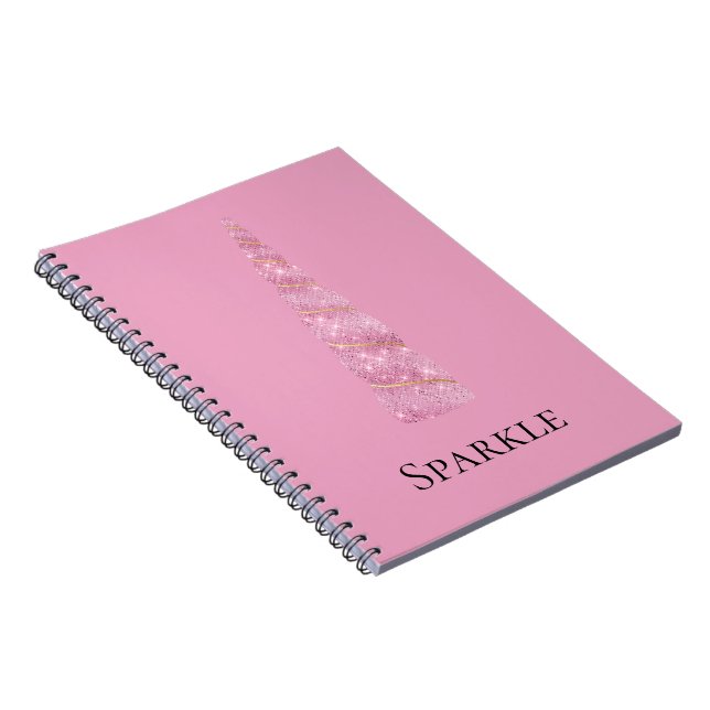 Carnet Glam rose étincelle Unicorne (Côté Droit)