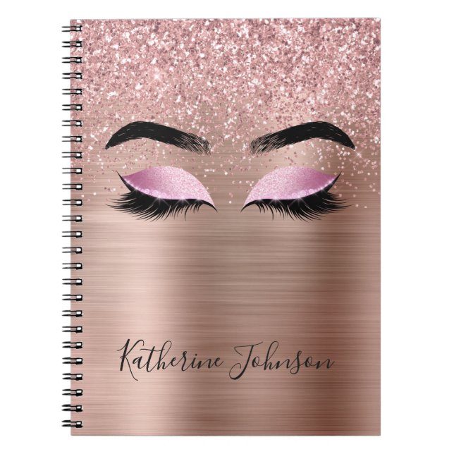 Carnet Glam Rose Gold Parties scintillant Beauté Lashes M (Devant)