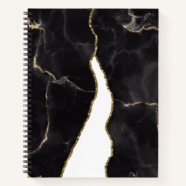 Carnet Glame d'agrafe en marbre noir (Devant)