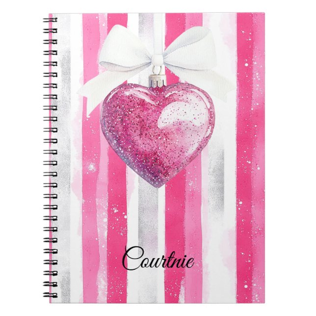 Carnet Glamme rose Coeur Bousses (Devant)