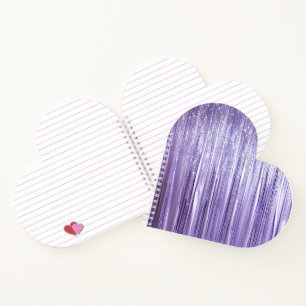 Carnet Glamour Fille Lavande Paillettes Rayures