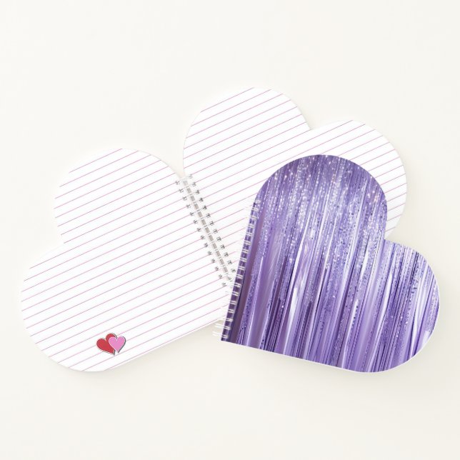 Carnet Glamour Fille Lavande Paillettes Rayures (Intérieur)