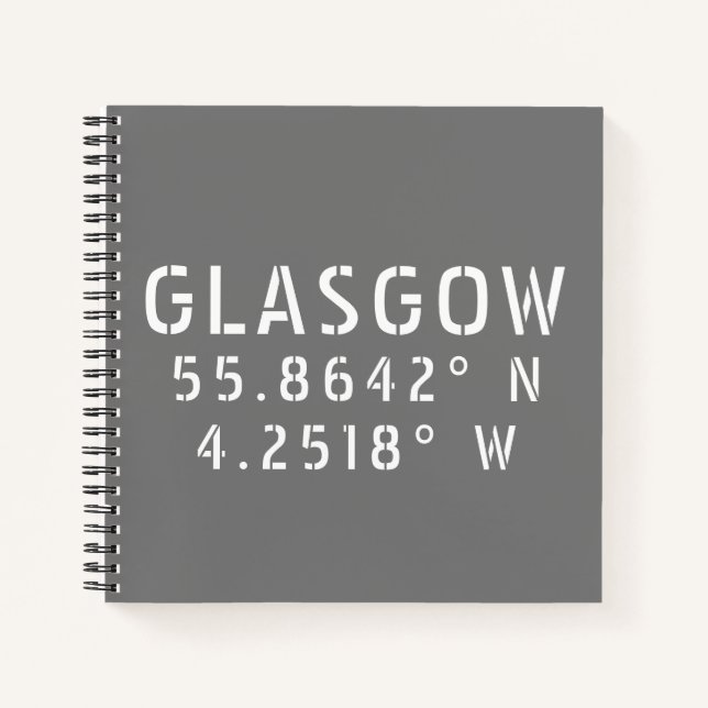 Carnet Glasgow Écosse Latitude & Longitude (Devant)