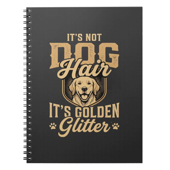 Carnet Glitter de cheveux de chien Retriever doré drôle (Devant)