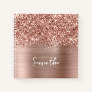Carnet Glitter Rose Gold Glam Nom du script